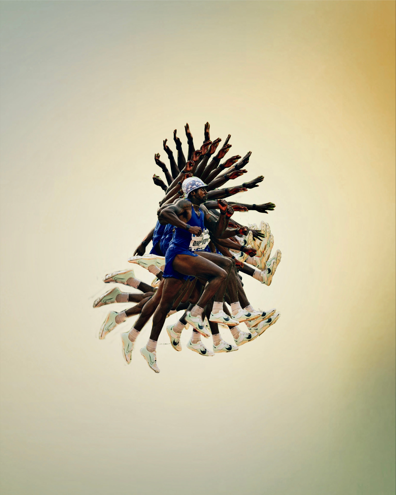 Marquis Dendy sprinting, multi-exposure